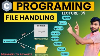 File Handling in c fopenfclosefgetsfputsfgetcfputcfscanfJayCodingClasses [upl. by Arimay]