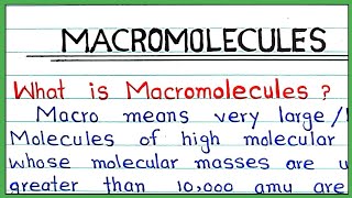 Macromolecules  Types of molecules  what is macromolecules  Chemistry [upl. by Weinert]