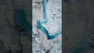 Epic Drone View of a Glacier River  MustSee Travel Destination alaska travel shorts trending [upl. by Nnairet]