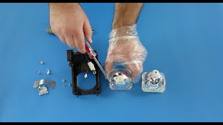 DLP TV Repair How to Replace an Osram E0224 Bulb with a Philips 334 Bulb in the 915b403001 Lamp [upl. by Ennylcaj]