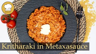 KRITHARAKI mit METAXAHACKFLEISCHSAUCE  Griechische Küche [upl. by Ellehcor]