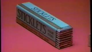 1987 Sticklets Gum quotSkinny Sticklets  Fat With Flavorquot TV Commercial [upl. by Dallman588]