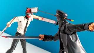 Chainsaw Man vs Katana Man short stop motion fight [upl. by Roxine]