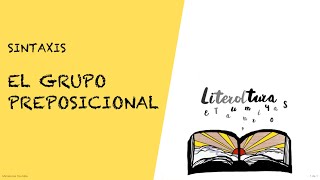 🟡 GRUPO PREPOSICIONAL sintaxis análisis sintáctico [upl. by Eirotal520]