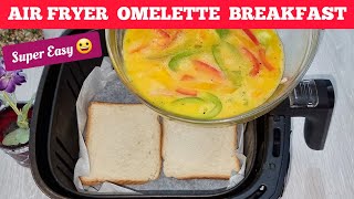 EASY AIR FRYER OMELETTE BREAD RECIPE FOR BREAKFAST PERFECT AND SUPER QUICK OMELETE RECIPES [upl. by Derreg284]