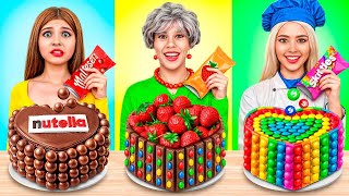 Me vs Grandma Cooking Challenge Cake Decorating Challenge Sweet Tricks by YUMMY JELLY [upl. by Lebama]