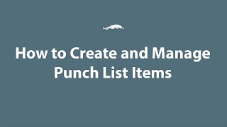 Punch Lists Tutorial Video [upl. by Nevag]