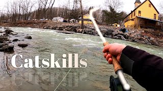 BACKYARD Fly Fishing The Catskills  Streamer Fishing For BIG Trout [upl. by Asa]