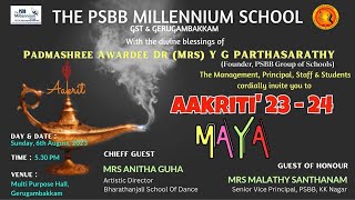 The PSBB Millennium School Gerugambakkam AAKRITI 2324 GURU photo STUDIO [upl. by Attelocin191]