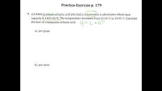 Practice Exercise p 179 Bomb Calorimeter Calculations [upl. by Enoitna]