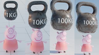 Peppa Pig VS 1000KG experiment 😄 NOT FOR KIDS [upl. by Reichel]