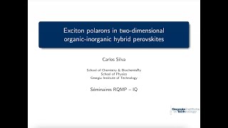 Exciton polarons in two dimensional organic inorganic hybrid perovskites [upl. by Jutta]