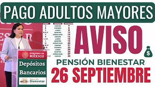 🔴¡AVISO ÚLTIMOS DIAS DE PAGO  ADULTOS MAYORES PENSION BIENESTAR SEPTIEMBRE 2023🔴 [upl. by Rednijar]