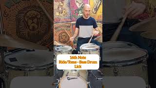 Drum Lesson 16Note Bass DrumRide Toms Jazz Lick [upl. by Idram415]