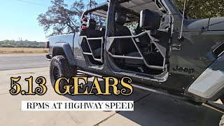 RPMs at Freeway Speeds 513 Gears 2021 Jeep Gladiator w 060 pull [upl. by Tabatha]