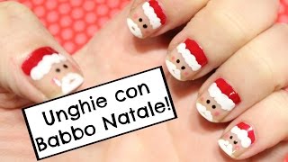 UNGHIE CON BABBO NATALE ❤ Nailart FACILISSIMA [upl. by Gaillard]