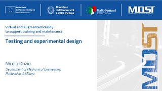 Testing and experimental design Nicolò Dozio [upl. by Ahsead]