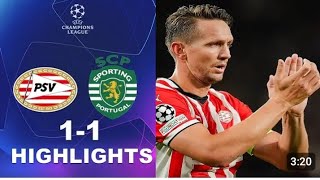 PSV Eindhoven vs Sporting cp 11 Highlights  UEFA Champions league [upl. by Mavis]