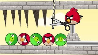 Angry Birds Pigs Out  CUT ROPE TO RESCUE BIRD AND KICK OUT ROUND PIGS [upl. by Trevethick]