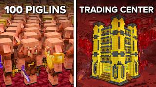 Giving 100 Piglins 50000 Gold Blocks [upl. by Robertson]