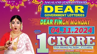 DEAR FINCH MONDAY DRAW DEAR 8 PM ONWARDS DRAW DATE 04112024 NAGALAND STATE LOTTERIES [upl. by Towrey]