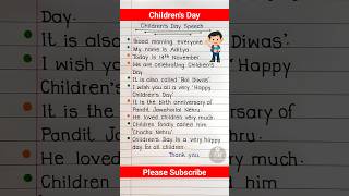 10 Lines Speech On Childrens Day  Childrens Day Speech  Speech On Childrens Day  shorts [upl. by Restivo]