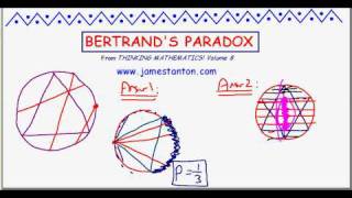 Bertrands Paradox TANTON Mathematics [upl. by Eelannej883]