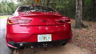 2017 Infiniti Q60 Red Sport Amazing Straight Pipe Exhaust Sound  Walk Around  POV Passenger Ride [upl. by Lehcim]