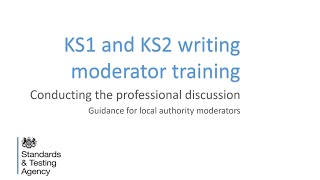 Local authority moderation training video 1  professional discussion [upl. by Daryn]