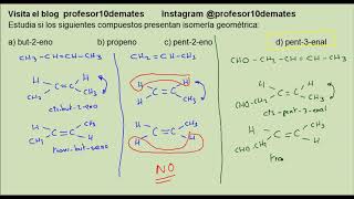 Isómeros Isomería geométrica cis y trans ejercicios ejemplos y teoría [upl. by Franek383]