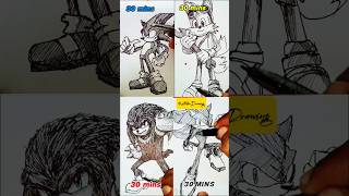 Pendrawing speed Sonic characters compilation in 10secs5mins2hrs drawing art shorts sonic [upl. by Norej]