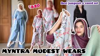 👗 MUST WATCH MYNTRA HAUL  JUMPSUIT COORD SET SKIRT  FASHION myntra shiyonasana [upl. by Laural153]