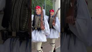 Evzones going back to their barracks after changing of the guards shorts evzones greece soldiers [upl. by Pampuch]