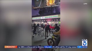 Flash mob robbery crackdown in LA [upl. by Halvaard]