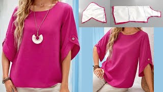 Blusa Holgada a la Medida con Mangas en forma de V [upl. by Rahm]