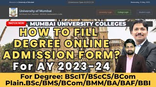 Mumbai University Degree College admission Started AY 202324Complete Process Explained Dinesh Sir [upl. by Aneel]