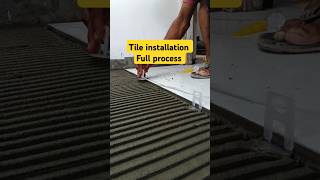 Tile installation full process 💯  shorts tiles [upl. by Darnok851]