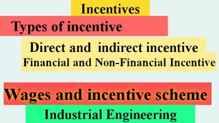 incentivetypes of Incentivesdirect incentive indirect in Hindifinancial and nonfinancial [upl. by Aytida726]