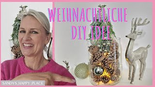 Weihnachtsdeko im Glas  weihnachtliche DIY Idee in der Vase 🦌⭐️🌟🕯 [upl. by Lezirg]