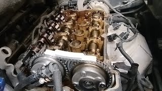 Citröen C4 Picasso 2012 16i 16V 88kW timing chain repleacement 5FS 5FW [upl. by Kohcztiy]