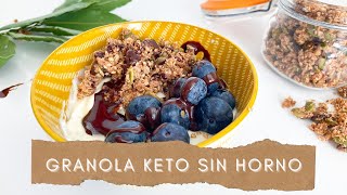 GRANOLA KETO ¡La mejor granola cetogénica que he probado Sin azúcar sin cereales y sin horno [upl. by Isayg]