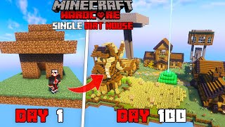 I Survived 100 Days on Single Dirt House Only World in Minecraft Hardcore   HINDI 4k [upl. by Tnilc]