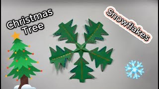 DIY Snowflakes  Christmas Tree  How to make Paper Snowflakes  Christmas Decoration [upl. by Maloy]