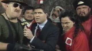 The Mercenaries Team Interview At Survivor Series Showdown 1990 [upl. by Anaitsirc]