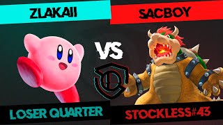 STOCKLESS 43 Loser Quarter  Zlakaii Kirby vs SacBoY Bowser [upl. by Merrily234]