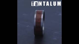 CF128489GTA  8mm Tantalum and Wood Mens Ring [upl. by Ahsinar438]