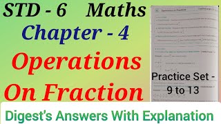 Std 6 Maths Lesson 4 Operations on Fraction Digests Answers Maharashtra Board [upl. by Langelo]