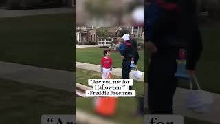 When Freddie Freeman found a kid dressed up as him for Halloween 🙌🎃 via chelseafreemanTT shorts [upl. by Javier]