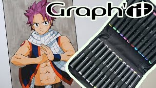 GRAPHIT Alcohol Based Markers  Drawing Natsu [upl. by Heim]