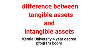 Difference between tangible assets and intangible assets in Malayalam [upl. by Eitsyrhc]